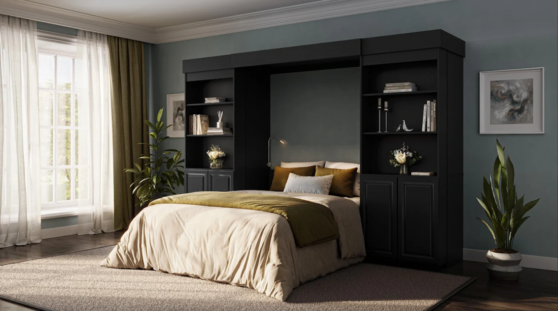 Black Library Murphy Bed by shopmurphybeddepograb.com