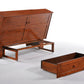 Clover Murphy Cabinet Bed Queen Size in color cherry, bed half open