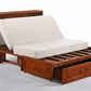 Clover Murphy Cabinet Bed Queen Size in color cherry, bed mattress half open