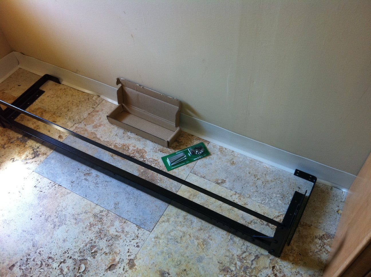 Pair of Wall Mount Brackets for Door Bed Frame Top View