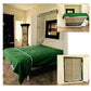 The Next Bed Wall-Mounted Murphy Bed Frame in folded up and pulled down state