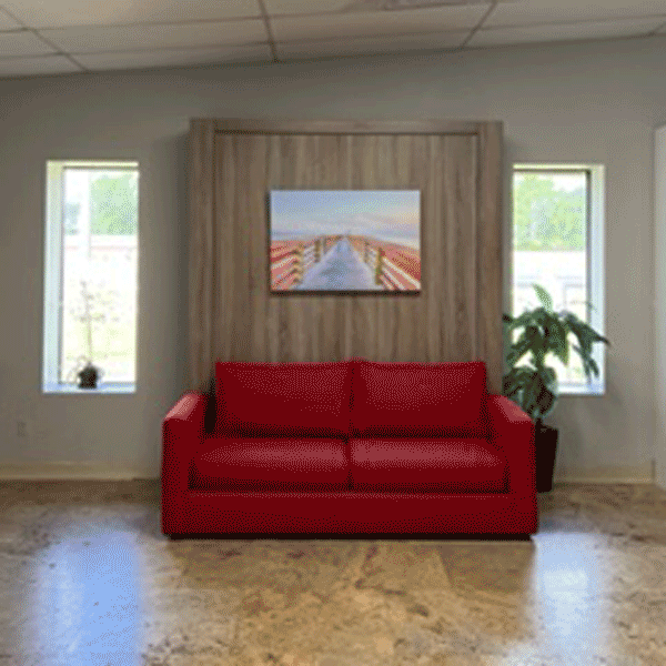 IN STOCK - Queen Size "Sofa And Panel Bed Ensemble" with "Mineral" Sofa