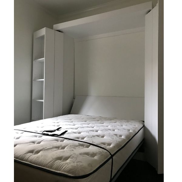 IN STOCK Queen Size Boaz BiFold Bookcase Murphy Bed - White