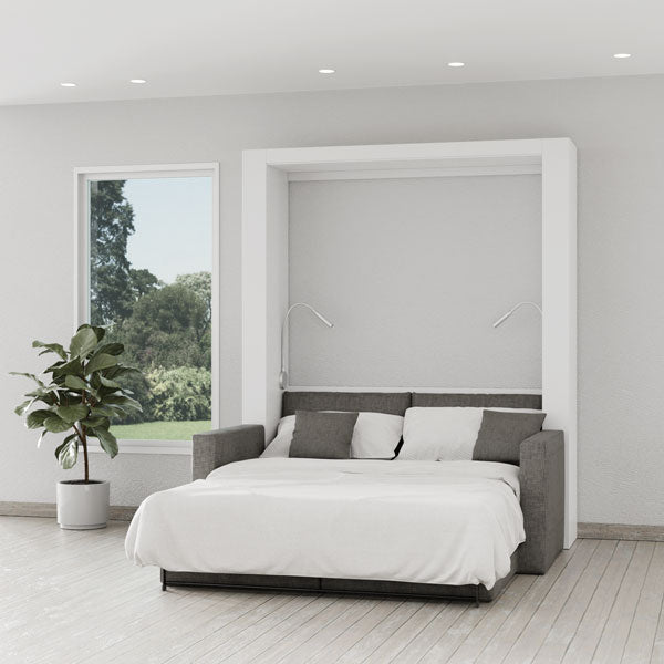 IN STOCK - Queen Size "Sofa And Panel Bed Ensemble" with "Mineral" Sofa