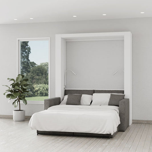 IN STOCK - Queen Size "Sofa And Panel Bed Ensemble" with "Mineral" Sofa